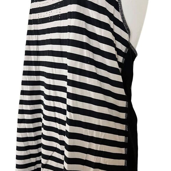 LULULEMON ATHLETICA White Black Racerback Tank Top Shirt Striped Perforated XS - Picture 8 of 16